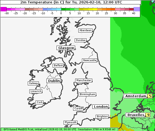 Temperatur, 10. 2. 2026