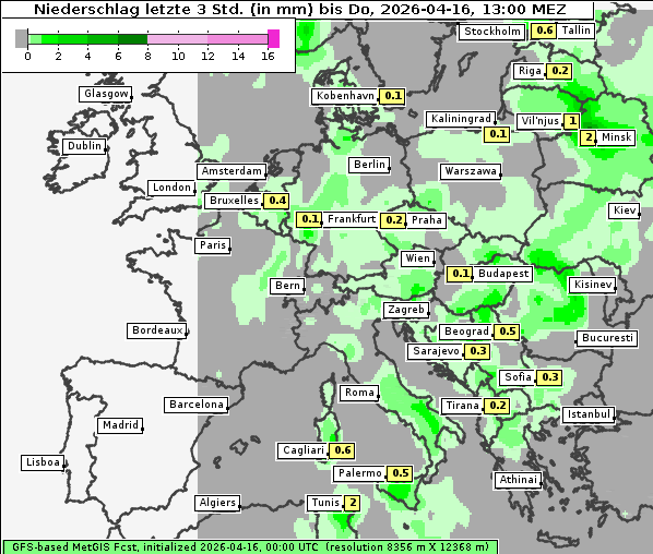 Niederschlag, 16. 4. 2026