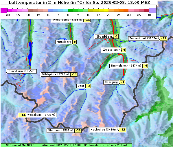Temperatur, 8. 2. 2026