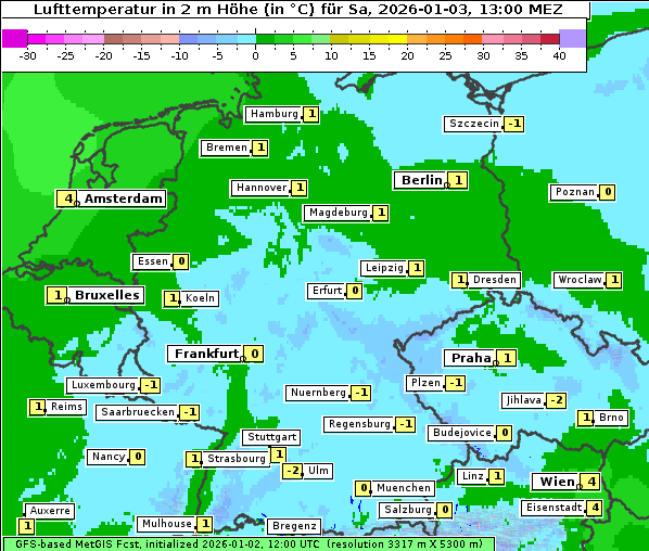 Temperatur, 3. 1. 2026