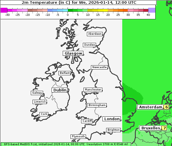 Temperatur, 14. 1. 2026