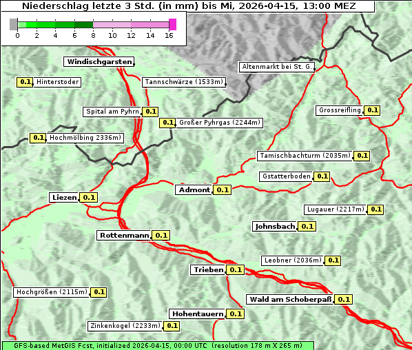 Niederschlag, 15. 4. 2026