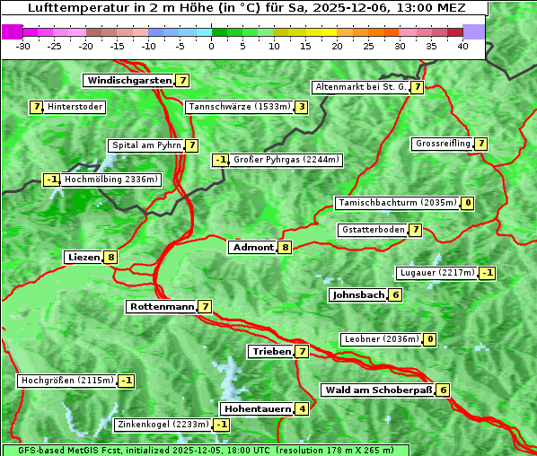 Temperatur, 6. 12. 2025