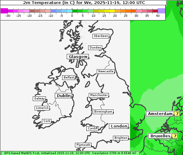 Temperatur, 19. 11. 2025