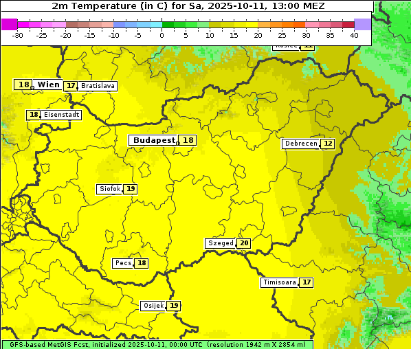 Temperatur, 11. 10. 2025