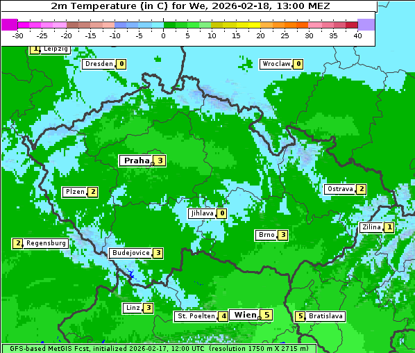 Temperatur, 18. 2. 2026