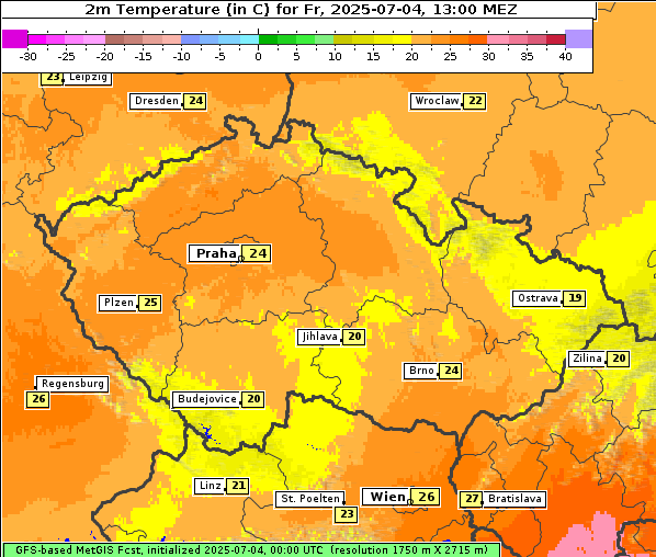 Temperatur, 4. 7. 2025