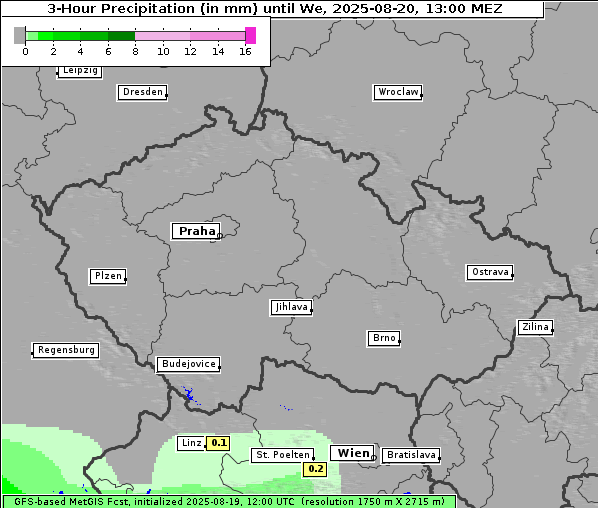 Niederschlag, 20. 8. 2025
