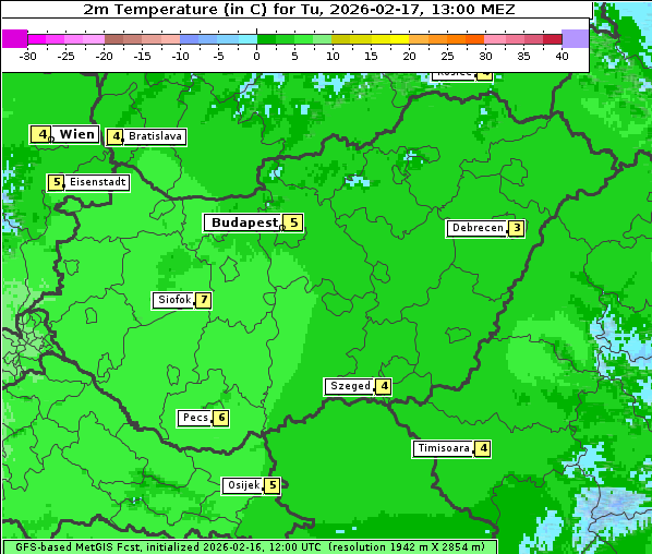 Temperatur, 17. 2. 2026