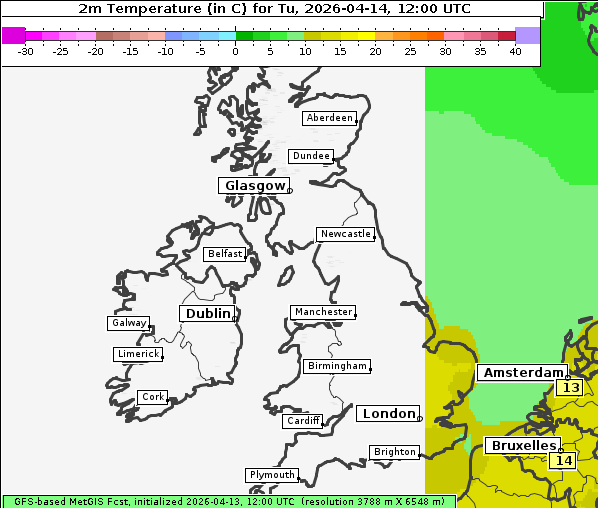 Temperatur, 14. 4. 2026