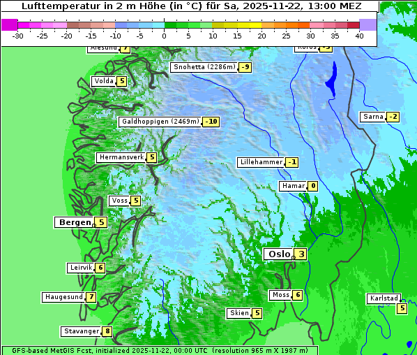 Temperatur, 22. 11. 2025