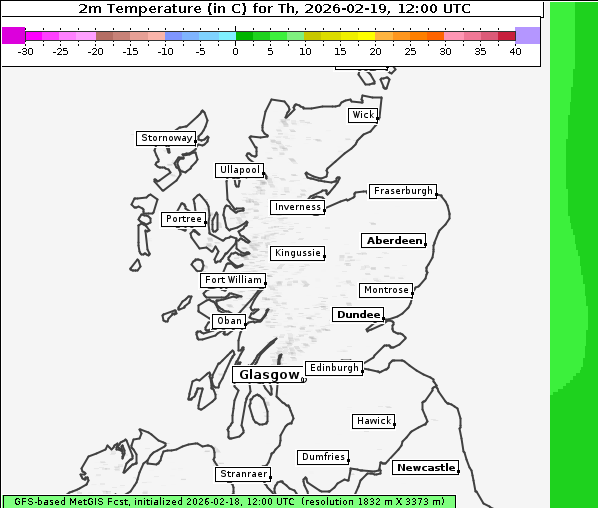 Temperatur, 19. 2. 2026