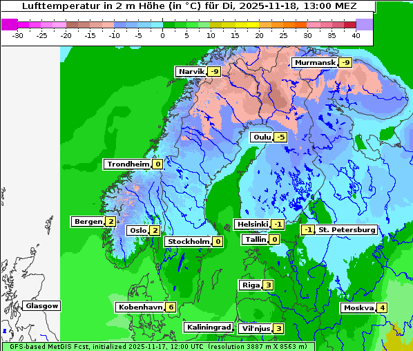 Temperatur, 18. 11. 2025