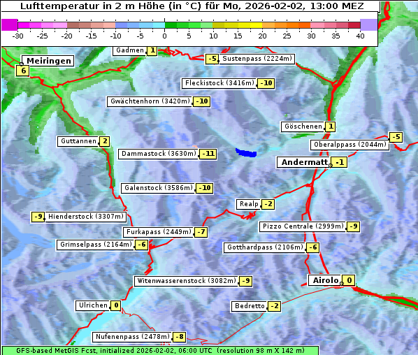 Temperatur, 2. 2. 2026