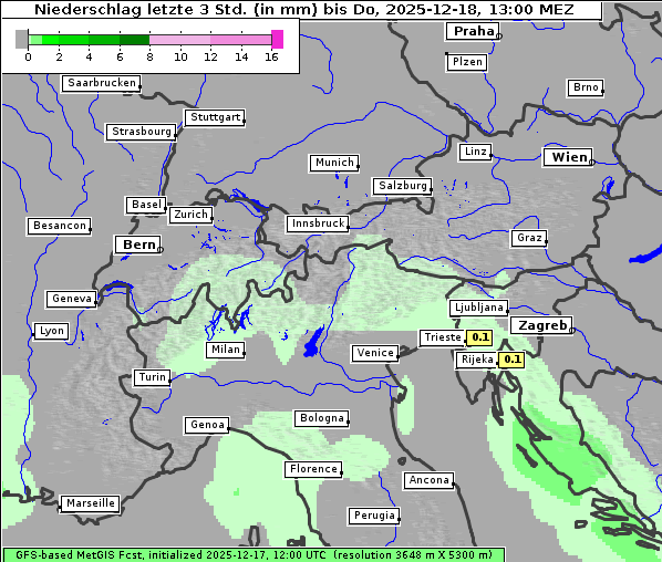 Niederschlag, 18. 12. 2025