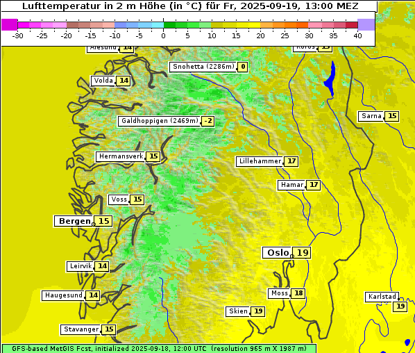 Temperatur, 19. 9. 2025