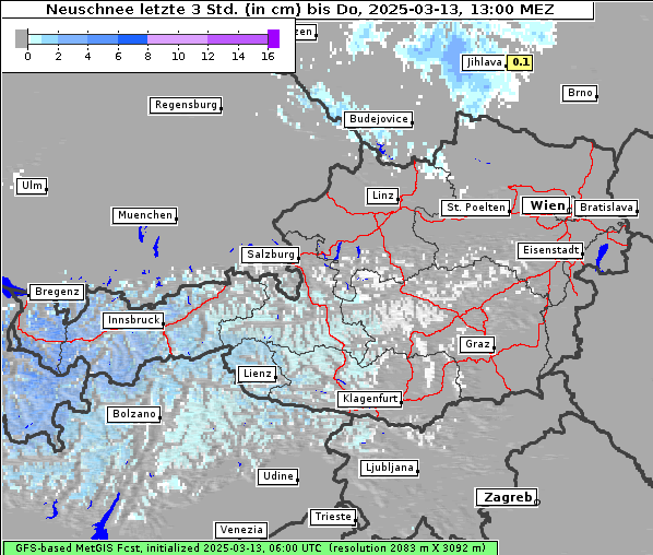 Neuschnee, 13. 3. 2025