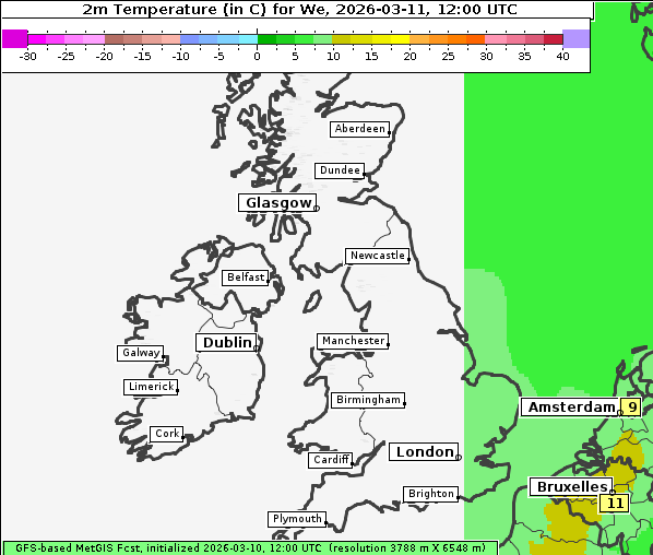 Temperatur, 11. 3. 2026