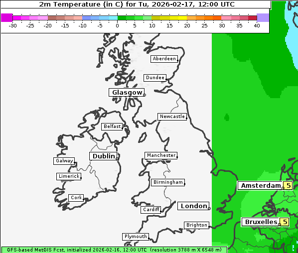 Temperatur, 17. 2. 2026