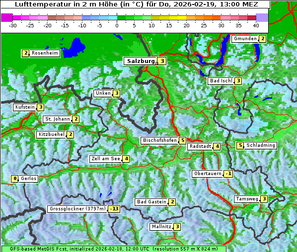 Temperatur, 19. 2. 2026
