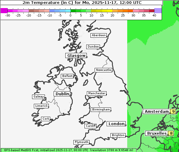 Temperatur, 17. 11. 2025