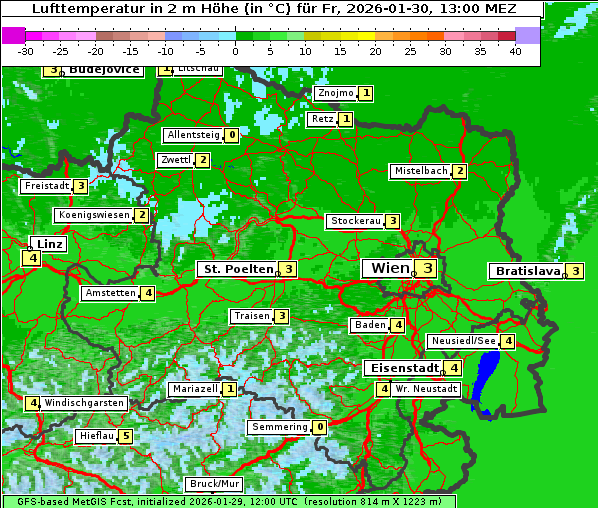 Temperatur, 30. 1. 2026