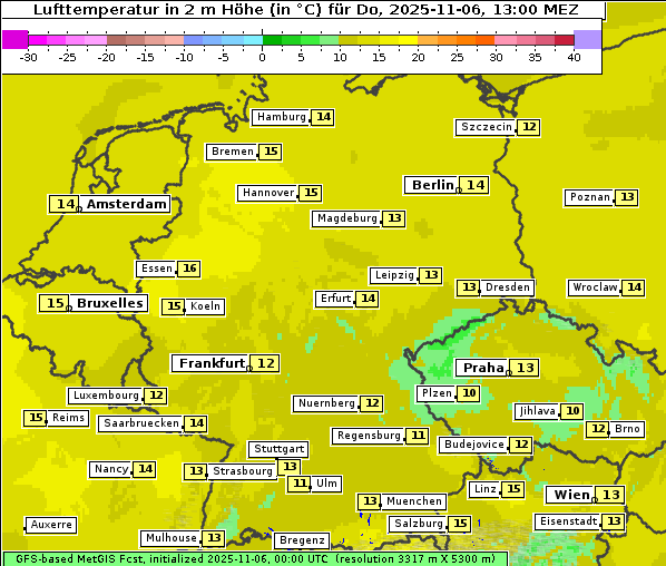 Temperatur, 6. 11. 2025