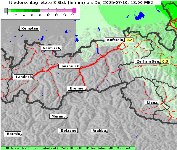 Niederschlag, 10. 7. 2025
