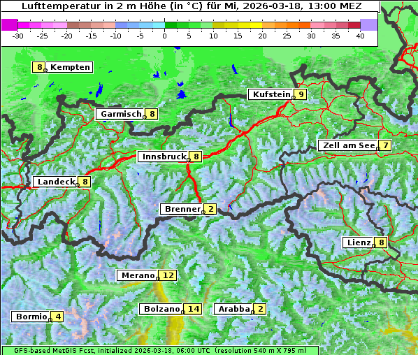 Temperatur, 18. 3. 2026