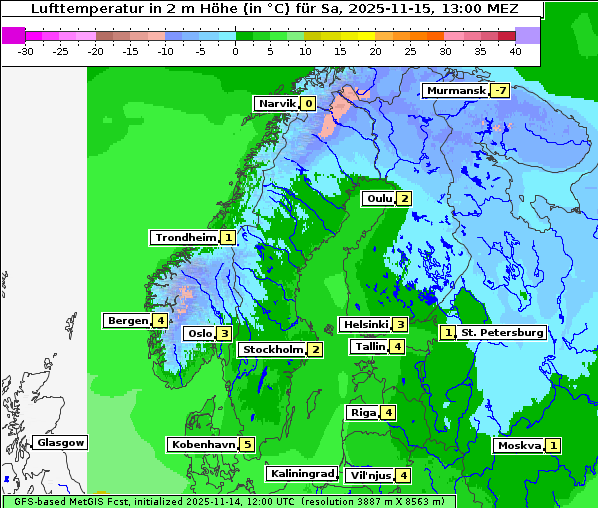 Temperatur, 15. 11. 2025
