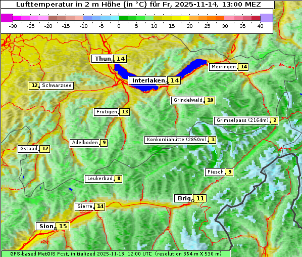 Temperatur, 14. 11. 2025