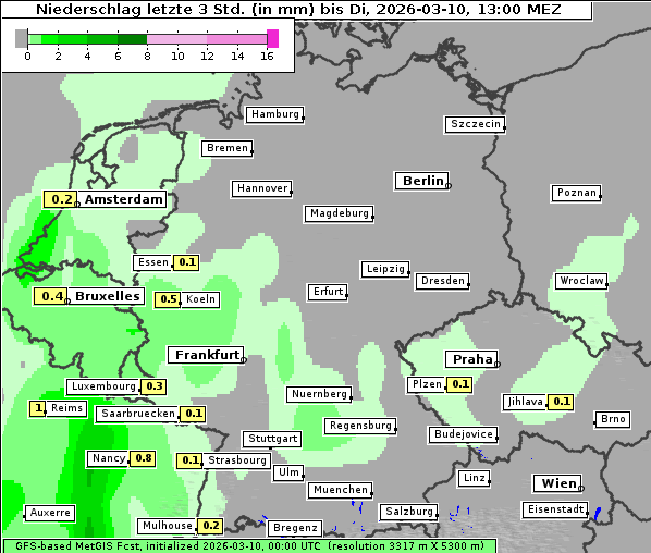 Niederschlag, 10. 3. 2026
