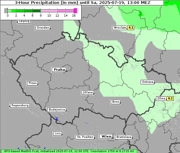 Niederschlag, 19. 7. 2025