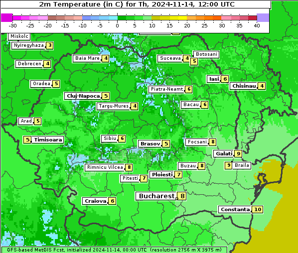 Temperatur, 14. 11. 2024