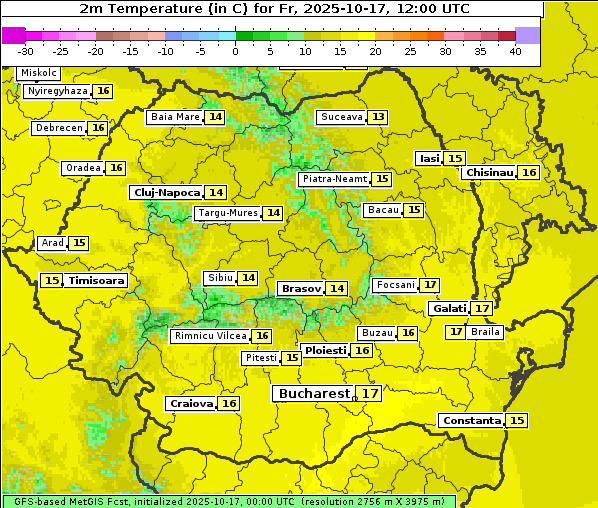 Temperatur, 17. 10. 2025