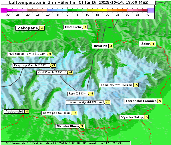 Temperatur, 14. 10. 2025