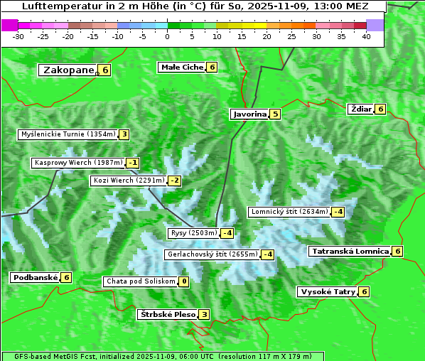 Temperatur, 9. 11. 2025