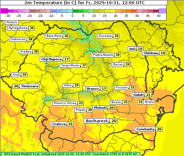 Temperatur, 31. 10. 2025