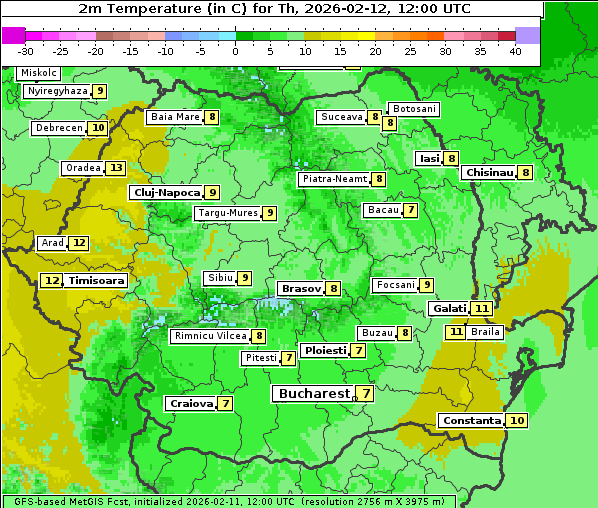 Temperatur, 12. 2. 2026
