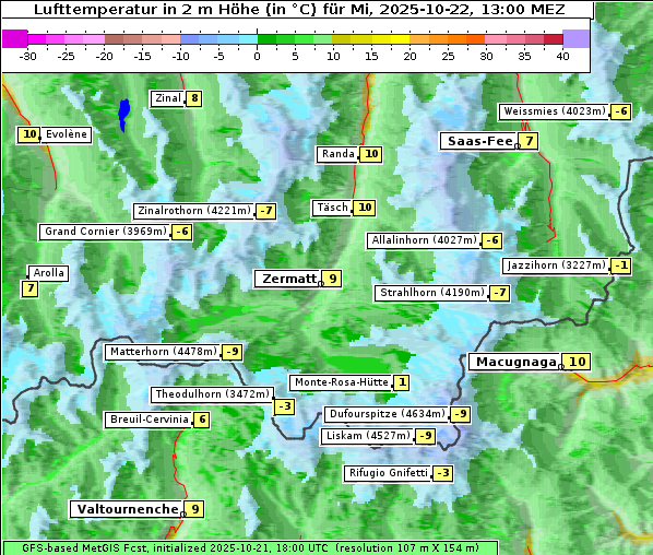 Temperatur, 22. 10. 2025