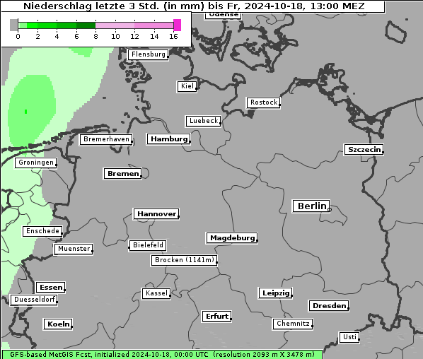 Niederschlag, 18. 10. 2024