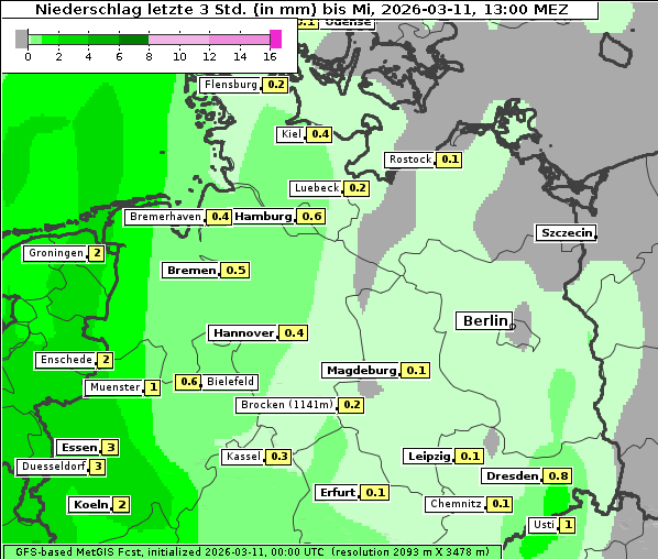 Niederschlag, 11. 3. 2026