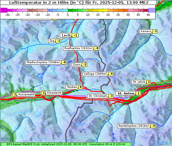 Temperatur, 5. 12. 2025