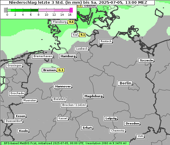 Niederschlag, 5. 7. 2025