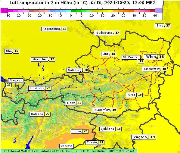 Temperatur, 29. 10. 2024