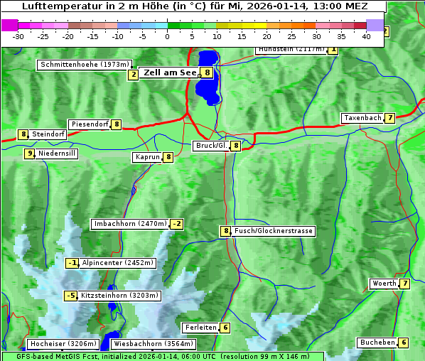 Temperatur, 14. 1. 2026