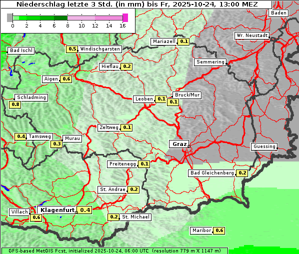 Niederschlag, 24. 10. 2025