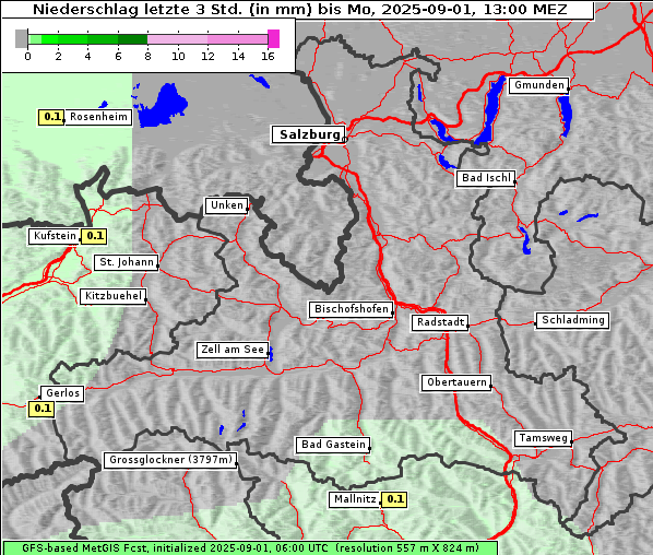 Niederschlag, 1. 9. 2025