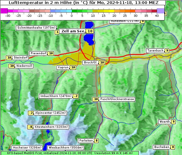 Temperatur, 18. 11. 2024