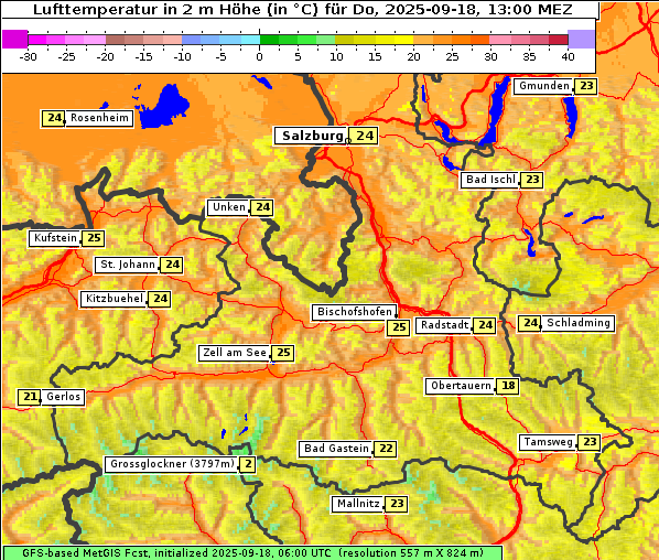 Temperatur, 18. 9. 2025